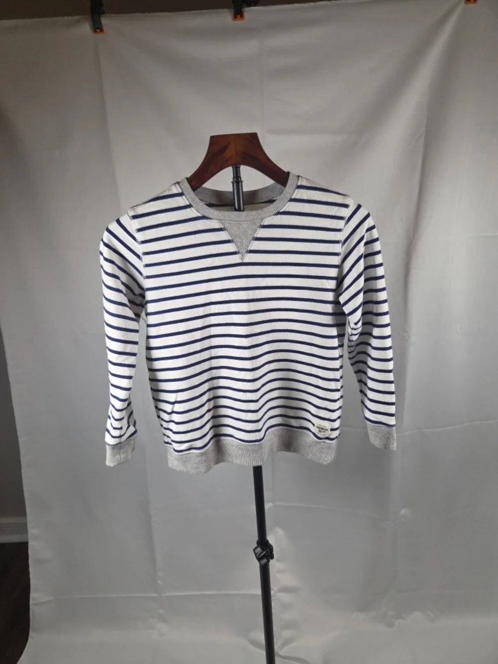 OshKosh B'gosh Navy and White Striped Crewneck Sweater